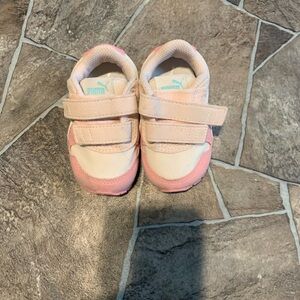 Puma Kids Light Pink and Cream Sneakers